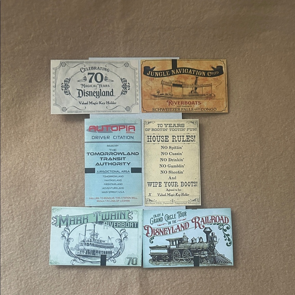 Vintage Disneyland 70th Anniversary Souvenir Cards Set